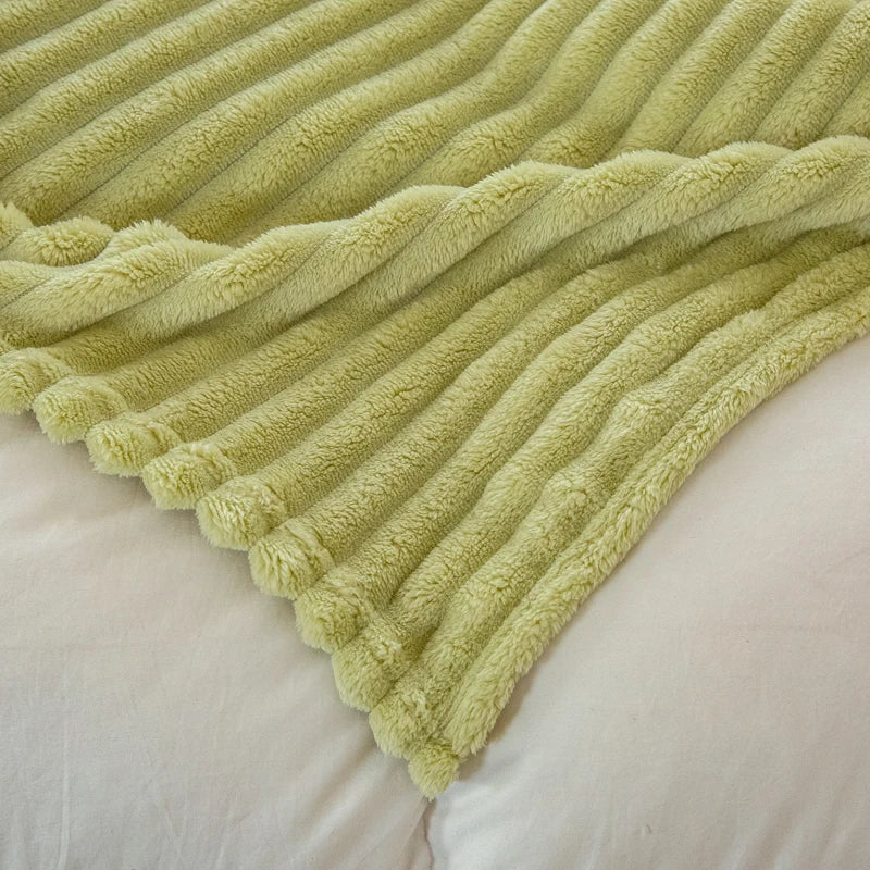 Striped Flannel Fleece Blanket