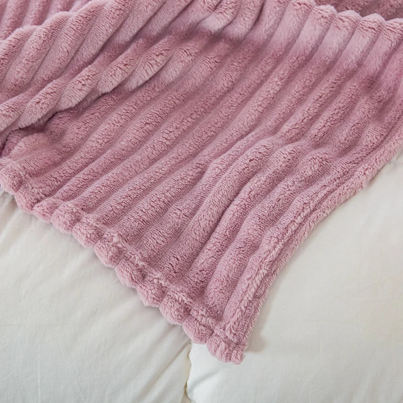 Striped Flannel Fleece Blanket